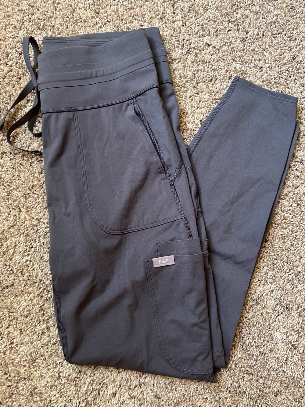 Figs Seville Ashland Charcoal Gray Scrub Jogger leggings Pants Large
